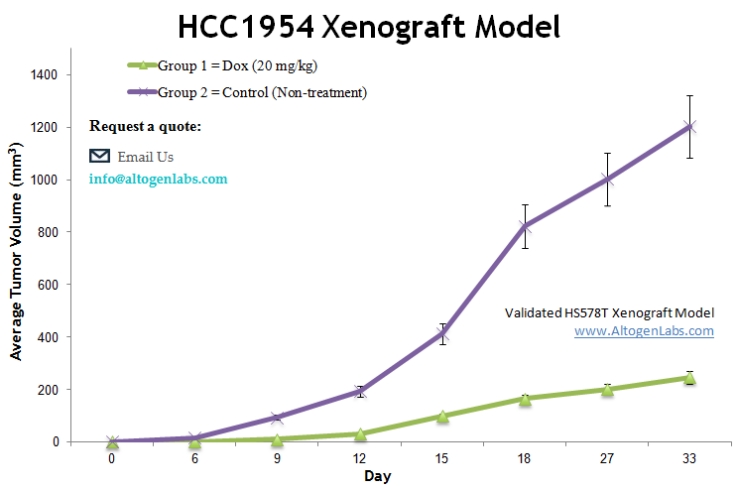 Validated HCC1954 Xenograft Model | Altogen Labs
