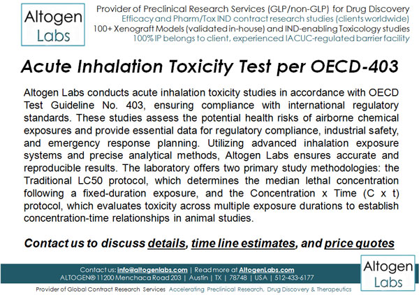 Acute Inhalation Toxicity OECD 403