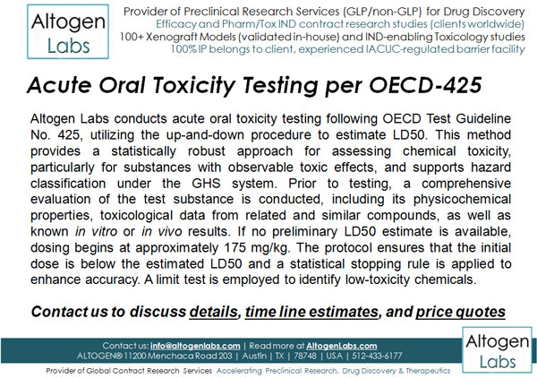 Acute Toxicology Test OECD 425